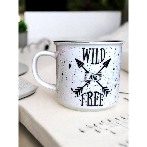 Wild & Free Ceramic Speckled Coffee Mug With Arrow Design - Picture 4 of 8